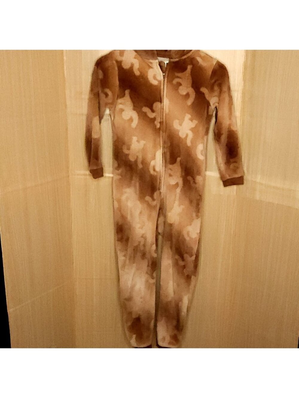 Saint Eve Kids Brown Sloth One Piece Open Foot Pajamas 7-8